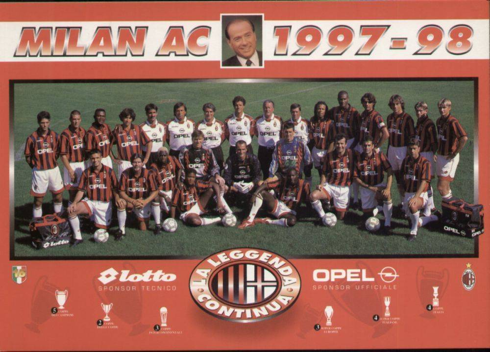【资料】AC米兰1997-1998赛季意甲第29-34轮，5轮不胜收官，排名第十-意甲
