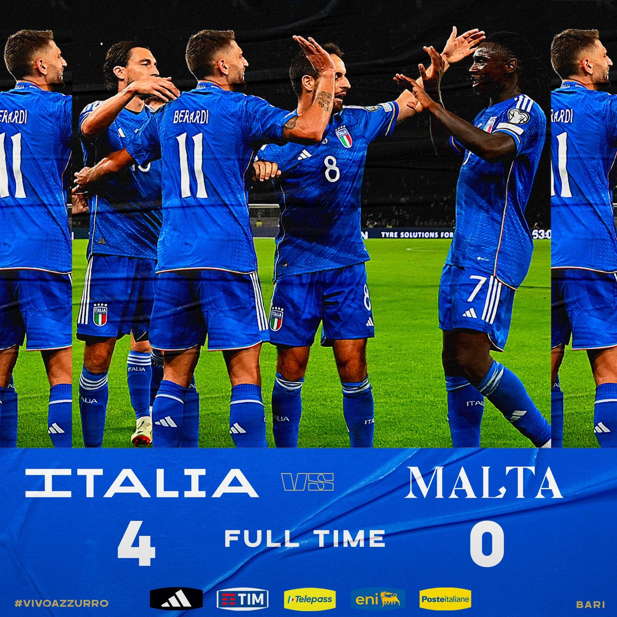 欧预赛-贝拉尔迪双响博纳文图拉处子球 意大利4-0马耳他-贝拉尔迪